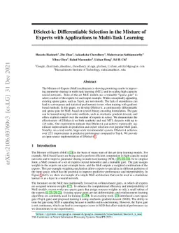 DSelect-k: Differentiable Selection in the Mixture of Experts with
  Applications to Multi-Task Learning