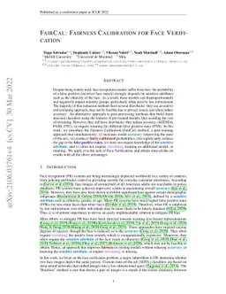 FairCal: Fairness Calibration for Face Verification