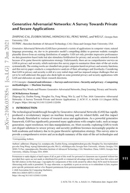 Generative Adversarial Networks: A Survey Towards Private and Secure
  Applications