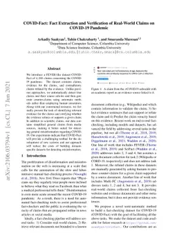 COVID-Fact: Fact Extraction and Verification of Real-World Claims on
  COVID-19 Pandemic