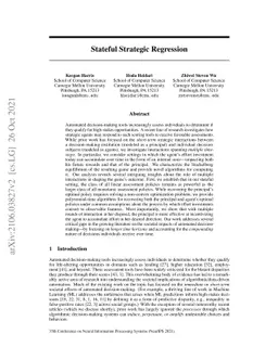 Stateful Strategic Regression