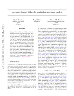 Accurate Shapley Values for explaining tree-based models