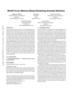 MemStream: Memory-Based Streaming Anomaly Detection