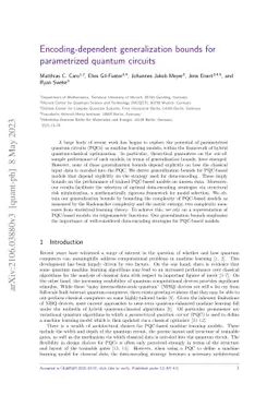 Encoding-dependent generalization bounds for parametrized quantum
  circuits