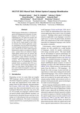 SIGTYP 2021 Shared Task: Robust Spoken Language Identification