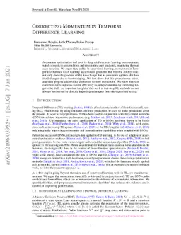 Correcting Momentum in Temporal Difference Learning