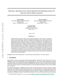 Neural Abstractive Unsupervised Summarization of Online News Discussions