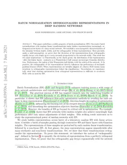 Batch Normalization Orthogonalizes Representations in Deep Random
  Networks