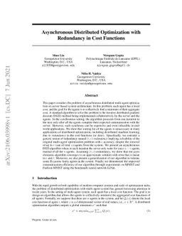 Asynchronous Distributed Optimization with Redundancy in Cost Functions