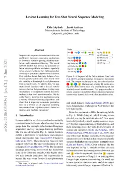 Lexicon Learning for Few-Shot Neural Sequence Modeling