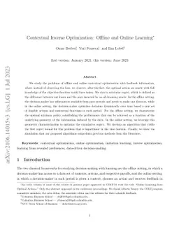 Contextual Inverse Optimization: Offline and Online Learning