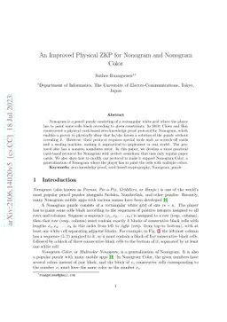 An Improved Physical ZKP for Nonogram and Nonogram Color