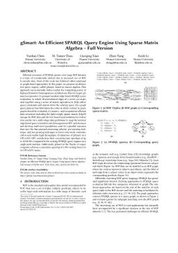 GSmart: An Efficient SPARQL Query Engine Using Sparse Matrix Algebra --
  Full Version
