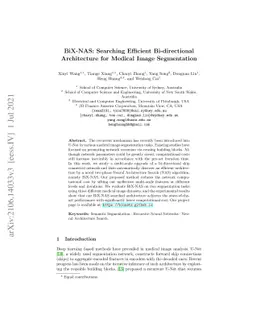 BiX-NAS: Searching Efficient Bi-directional Architecture for Medical
  Image Segmentation