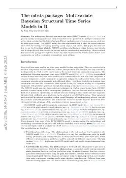 The mbsts package: Multivariate Bayesian Structural Time Series Models
  in R