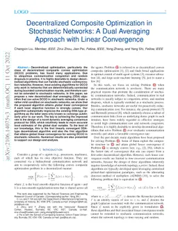 Decentralized Composite Optimization in Stochastic Networks: A Dual
  Averaging Approach with Linear Convergence