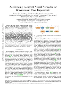 Accelerating Recurrent Neural Networks for Gravitational Wave
  Experiments