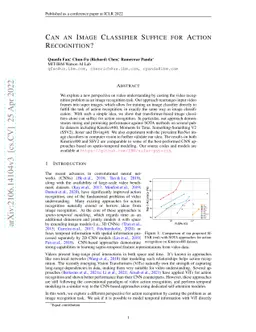 Can An Image Classifier Suffice For Action Recognition?