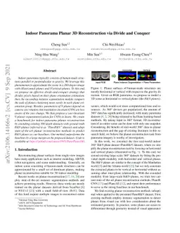 Indoor Panorama Planar 3D Reconstruction via Divide and Conquer