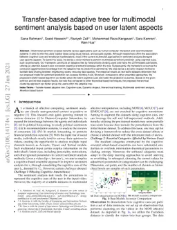 Transfer-based adaptive tree for multimodal sentiment analysis based on
  user latent aspects