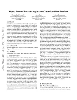 Open, Sesame! Introducing Access Control to Voice Services