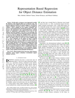 Representation Based Regression for Object Distance Estimation