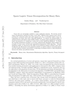 Sparse Logistic Tensor Decomposition for Binary Data