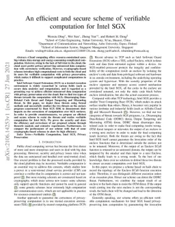 An efficient and secure scheme of verifiable computation for Intel SGX