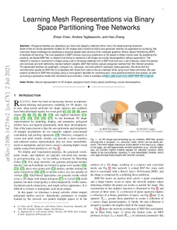 Learning Mesh Representations via Binary Space Partitioning Tree
  Networks