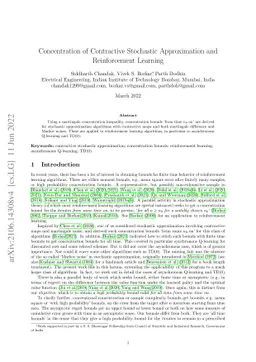 Concentration of Contractive Stochastic Approximation and Reinforcement
  Learning