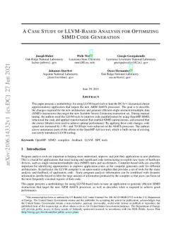 A Case Study of LLVM-Based Analysis for Optimizing SIMD Code Generation