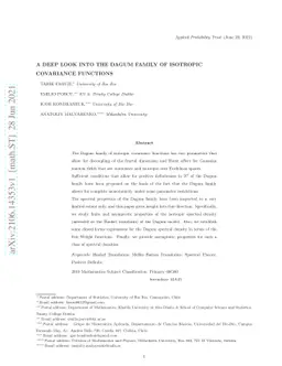 A deep look into the Dagum family of isotropic covariance functions