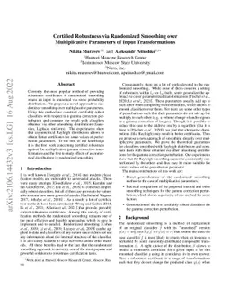 Certified Robustness via Randomized Smoothing over Multiplicative
  Parameters of Input Transformations