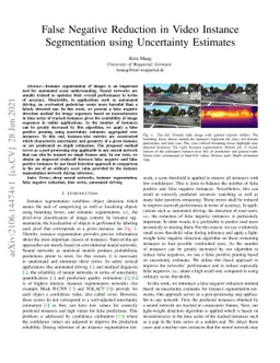False Negative Reduction in Video Instance Segmentation using
  Uncertainty Estimates