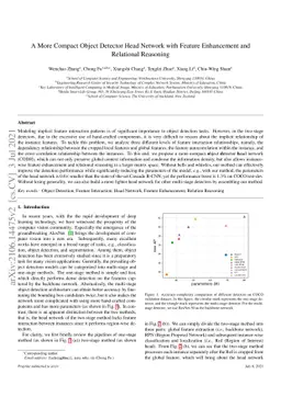 A More Compact Object Detector Head Network with Feature Enhancement and
  Relational Reasoning
