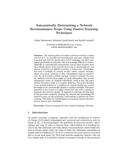 Automatically Determining a Network Reconnaissance Scope Using Passive
  Scanning Techniques