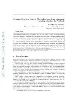 A Meta-Heuristic Search Algorithm based on Infrasonic Mating Displays in
  Peafowls