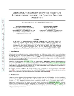 LiteGEM: Lite Geometry Enhanced Molecular Representation Learning for
  Quantum Property Prediction