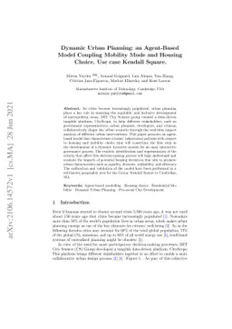 Dynamic Urban Planning: an Agent-Based Model Coupling Mobility Mode and
  Housing Choice. Use case Kendall Square