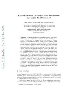 Key Information Extraction From Documents: Evaluation And Generator