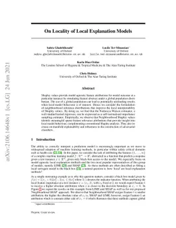 On Locality of Local Explanation Models