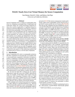 MAGE: Nearly Zero-Cost Virtual Memory for Secure Computation