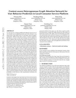 Context-aware Heterogeneous Graph Attention Network for User Behavior
  Prediction in Local Consumer Service Platform