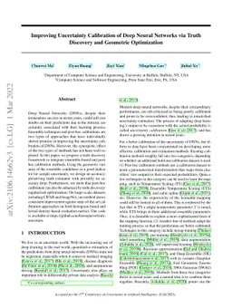 Improving Uncertainty Calibration of Deep Neural Networks via Truth
  Discovery and Geometric Optimization