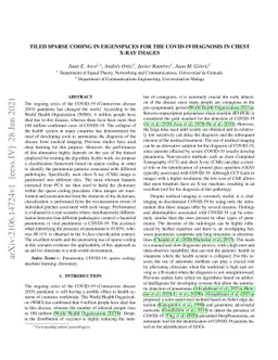 Tiled sparse coding in eigenspaces for the COVID-19 diagnosis in chest
  X-ray images