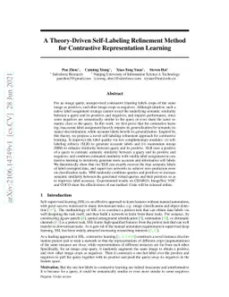 A Theory-Driven Self-Labeling Refinement Method for Contrastive
  Representation Learning