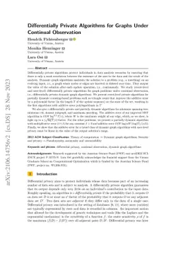 Differentially Private Algorithms for Graphs Under Continual Observation