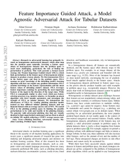 Feature Importance Guided Attack: A Model Agnostic Adversarial Attack