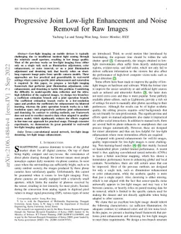 Progressive Joint Low-light Enhancement and Noise Removal for Raw Images