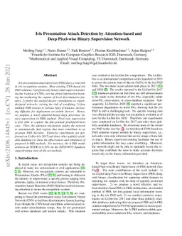 Iris Presentation Attack Detection by Attention-based and Deep
  Pixel-wise Binary Supervision Network